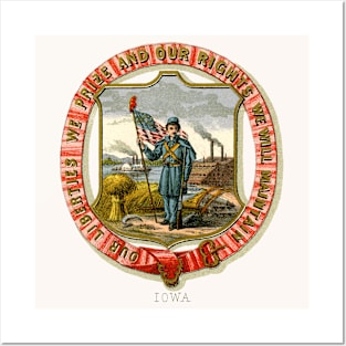 1876 Iowa Coat of Arms Posters and Art